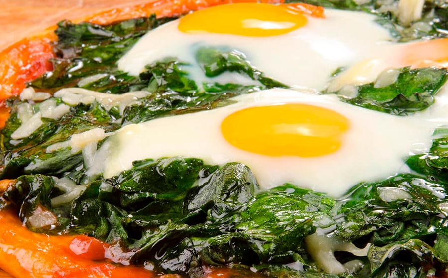 Pizza Con Espinacas Y Huevos La Española Aceites