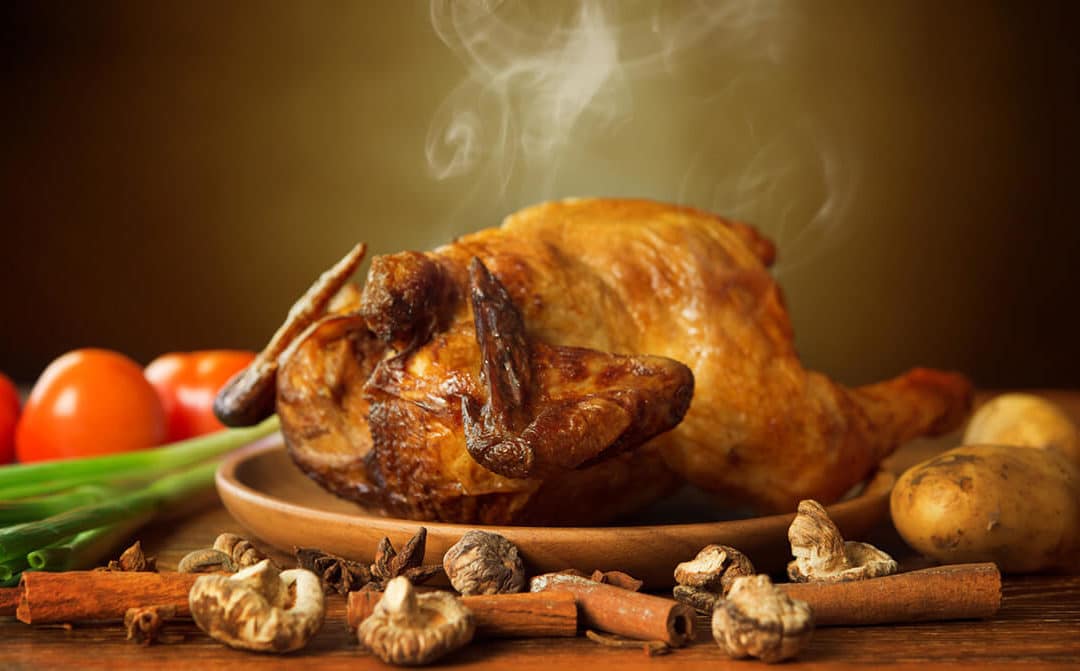 Pollo asado con verduras
